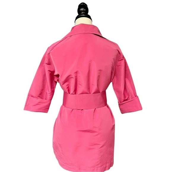 Silk Blend Belted Pink Trench Coat, NB Italy, Medium Fit - Picture 6 of 11